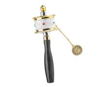 GLOGLOW Hand Held Tibet Prayer Wheel, Portable Double Bearings Silent Alloy HandHeld Tibet Prayer Wheel 6 Words Mantra Auspicious Hand Cranking Buddhist Prayer Tool (Silver)