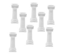 GLOGLOW Handicrafts Columns, Vintage White Cake Support for Multi Layer Tiered Desserts Miniature Landscape Dollhouse Decor 8PCS Roman Pillars Plastic Nan (Small Size 7.5cm/3in 61g/2.2oz)
