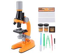 GLOGLOW High Power Biological Microscope, Plastic Material, 40X to 1200X Magnification, Portable Educational Microscope for Students and Home Lab (Orange)