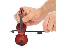 GLOGLOW House Accessory Cool Violin Decor for Doll House Made of Wood 1/6 Dolls Decoration Quality 1/6 Violin Model Miniature Nan Nan (10 cm [Send imitation leather box + bracket])