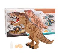 GLOGLOW Intelligent Light Sound Dinosaur Toy with Spraying Function for Kids Toys, Made of ABS Material (Spray egg laying dinosaur (brown))