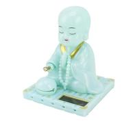GLOGLOW Little Monk Solar Ornament Auto Nodding Knocking Buddha Statue for Car Dashboard Home Decor with Solar Panel No Batteries Needed