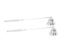GLOGLOW Long Handle Wick Extinguishing Tool Safe Candle Snuffer for Restaurant Iron Black 2 Pack (Silver)