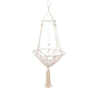 GLOGLOW Macrame Cat Hammock, Hand Woven Premium Cotton Rope Cat Swing Bed with Metal Bracket 47.24x16.14in for Indoor Outdoor Cats