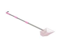 GLOGLOW Metal Cat Litter Scoop,3 Section Detachable Stainless Steel Non Stick No Bending Litter Sifter with 31.7 to 43.3" Long Handle for Dogs Cats Chicken (Roseate)