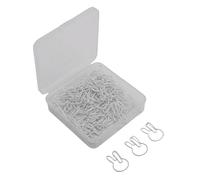 GLOGLOW Metal Paper Clips 100 Count Rabbit Shape Iron White Bookmark for Scrapbooking Notebooks Calendar Desk Organization Easter Party Favors