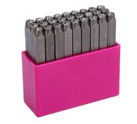 GLOGLOW Metal Stamping Set, 3mm Carbon Steel Stamping Tools Jewelry Making Stamps for Marking on Soft Metals Wood Leather with Plastic Storage Box (Uppercase)