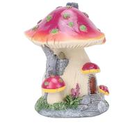GLOGLOW Mushroom House Miniature Decor Resin Statue Fairy Garden Ornament with Cute Mini Design for Outdoor Garden Dollhouse Succulent Decor