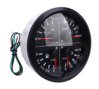 GLOGLOW Nan Fuel Level Oil Pressure Water Temp Voltage Gauge, 4 in 1 Multifunctional Digital Gauge for RV Yacht Truck, Suitable for Mounting on Various Vehicles Boat/Yacht Series (Black Dial Black