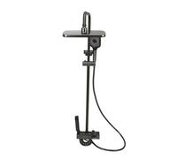 GLOGLOW NPT 1/2 Shower Head Set with Handheld Sprayer Combo Brass Stainless Steel ABS Rainfall Showerhead with Piano Key Control for Bathroom (Grey)