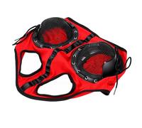 GLOGLOW Other Aquaculture Supplies Fly Mask Wind Sand Mud Proof Mesh Breathable with Removable Half Cover Leather Edges for Racing Training Aid Walking Posture Correction Horse Eye (Red)
