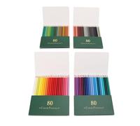 GLOGLOW Pencil Set, Drawing Colorful Pencil Set Multifunctional Portable Oil Based Color for Cross Hatching Gradient Watercolor Effects, 80 Colors Wooden