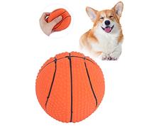 GLOGLOW Pet Basketball Toy, Latex Tear Anti Bite Long Lasting Durable Flattening Quick Restore Soft Material Cleans Teeth for Dogs Playtime Entertainment