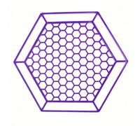 GLOGLOW Pet Feeding Utensils Thickened PP Beehive Hollow Frame 6.14x7.01 Inch Floating Bee Bath Drinking Feeder, Reusable Perforated Surface Prevents Drowning Bee Watering Station Nan (Purple 4pcs)