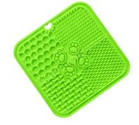 GLOGLOW Pet Lick Mat Soft Silicone Slow Feeder Dish Cat Slow Eating Bowl Anti-Choking Pad with Non-Slip Suction Cup for Dogs Cats Pets 20x20cm (Grass Green)