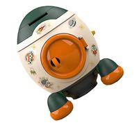 GLOGLOW Piggy Bank,Safe Money Space Piggy Space Cash Can Christmas Birthday Present for Kids with Key Astronaut Sticker Practical Gifts (Morandi Green)