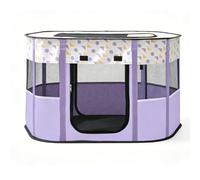 GLOGLOW Portable Cat Playpen Top Access for Easy Care (XL90X70X60 Purple)
