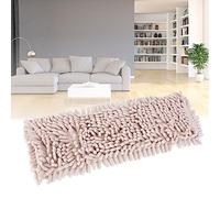 GLOGLOW Replacement Chenille Cloth Mop, Fiber Thick Nap Traps Dirt Washable Reusable Flat Replacement Headse the Loading for Wet Or Dry Floor (Beige)