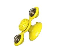 GLOGLOW Rotating Windmill Cat Toy Interactive Multifunctional Kitten Toy for Wall Door Physical Activity for Happy Cats (Yellow)