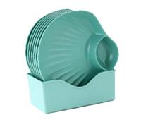 GLOGLOW Shell Serving Plate, Lightweight Plastic Dinner Plates Set, Perfect for Snacks and Desserts, Ideal for Ocean Themed Parties (Green)