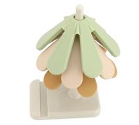 GLOGLOW Silicone Tree Trivet Set, Pad Heat Insulated Mats Coasters Hot Pot Holder for Kitchen Pots Pans Countertop Countertop Microwave Stove Silicone Tree Trivet Set, Foldable (Square Base)