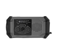 GLOGLOW Solar Hand Crank Emergency Radio with 2000MAH Battery USB Charging LED Flashlight Power Bank for Outdoor Camping Survival