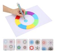 GLOGLOW Spiral Drawing Rule Kit, Non - Art Painting Tool for Children, Smooth Surface and Polished Corners, Includes Paper and Paper A4, Suitable for The Creativity of Children's Painting