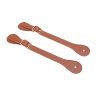 GLOGLOW Spur Straps, Synthetic Leather Spur Straps Adjustable Length 22cm Long Western Cowboy Spur Holder for Equestrian with Rhinestones Ideal Western Riding Gear Companion (Brown)