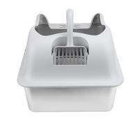 GLOGLOW Stainless Steel Cat Litter Box 20L Large Enclosed Odor Control Anti Splash with Double Layer Litter Collection Pedals for Multi Cat Households