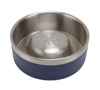 GLOGLOW Stainless Steel Dog Bowl, Double Wall Slow Feeder Pet Food Water Bowl with Non Slip Rubber Bottom for Prevent Choking Cats Dogs Puppies Travel Portion Control (L)