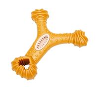 GLOGLOW Treat Dispensing Dog Bone Toy for Aggressive Chewers, Wood Fiber Blend No Splinter Massage Nodules, Oral Care Chew for Puppies Large Small Dogs (Y Shape Bone 15x13x5cm)