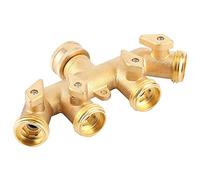 GLOGLOW Water Faucet Connector Brass Construction for All Standard Hoses and Provides a Tight Seal at The Outlet Drip Irrigation System Brass Garden 4 Way Hose Splitter Ball Valve Nan Nan