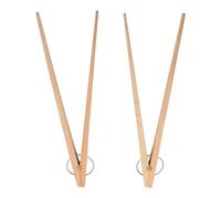 GLOGLOW Wooden Food Tongs with Heat Handle, Slip Grip Ideal for Serving, Flipping, and Picking Up Hot Bread, Beech Material Wooden Food Tongs with Heat Handle, Anti Nan Nan