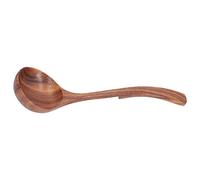 GLOGLOW Wooden Ladle, Wood Kitchen Utensil with Comfortable Handle for Cooking and Serving Soups, Porridge and More (Large Curved Hook Spoon)