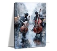 GLOKAKA African American Jazz Wall Art Black Man Musician Wall Decor Watercolor Jazz Band on The Streets Painting Poster for Living Room Home Decor(Artwork-2,16"x24")