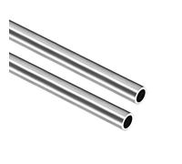 GLOKUUCA 304 Stainless Steel 8mm OD 250mm Length - 2Pcs Round Metal Pipe Fits for Industrial Applications - Stainless Steel Seamless Straight Pipe Tube - (1mm Thickness)