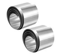 GLOKUUCA 304 Stainless Steel Foil Roll - 2 Pack Polished Finish Trim Strips Sheet Filler Fits for Industry Machinery - 0.5mm x 50mm x 1M (T x W x L)