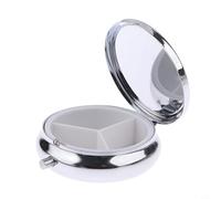 Glomc 1 Pack Portable Pill Box For Travel And Daily Use, Compact Plastic Medicine Organizer With Creative Design For Jewelry Storage, Silver 5.6X4.1X1.5Cm(B)
