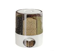 Glomc 1Pc 360 Rotating Dispenser, 6-Grid Dry Food Storage Container With -Click Pouring, Abs Pantry Organiser For Kitchen Meal Prep And Cereal Storage(Gray-Medium)