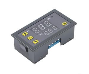 Glomc 220V Digital Cycle Timer Relay Module With Dual Led Display And Multiple Delay Modes For Automation And Electrical Projects, Compact Black 79X43Mm