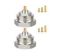 Glomc 2PCS M30x1.0 to M30x1.5 Thermostatic Valve Converter, Brass Chrome Plated Radiator Adapter for Residential or Commercial Heating System and Smart Thermostat Installation