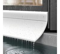 Glomc 300cm Rubber Rain Barrier, 35mm Width Weather Seal, Flexible Waterproof Strip, for Prefab Building for WINDOWS & Modular Door Assemblies(White)