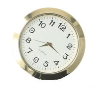 Glomc 50Mm Round Quartz Clock Insert For Custom Clock Building With Low Profile 6Mm Depth And Standard Mounting Compatibility Multiple Colors Available(gold Arabic)