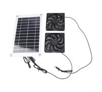 Glomc 8W Solar Panel Fan Kit Dual 12V Exhaust Fans For Ventilation Cooling Pet House Shed Greenhouse Ip65 Waterproof No Wiring Needed Black