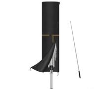 Glomc Black Garden Parasol Protective Cover, Waterproof 420D Oxford Fabric With Pu Coating, Adjustable Drawstring And For Zip Closure, Fits 240Cm/190Cm/183Cm/170Cm Outdoor(170 * 32cm)
