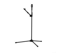 Glomc Foldable Bow Stand With Adjustable Balance Rod Bracket, U-Shaped Recurve Bow Holder For Stable Storage, Portable Fiberglass Tripod Ground Stake (Black)