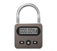Glomc For Timed Lock Box,USB Rechargeable Metal Timer Padlock Featuring LCD Screen With Backlight Countdown Timer Up To 999 Hours Auto Alarm Reminder(Brown)