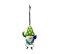 Glomc Gnome Hanging Garden Decoration With Solar Night Light And Spring Bouncing Motion For Outdoor Patio Lawn Yard Ornaments(Green)