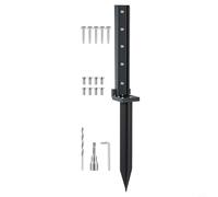 Glomc Heavy Duty Fence Post Repair Kit With Stable Cross-Design And Stainless Steel Screws For Mailboxes, Trellis, Vineyard Posts And Garden Outdoor Projects, Black 31.8