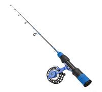 Glomc Ice Fishing Rod Short Carbon Pole With 3 Tips Soft Tuning For Winter Fishing High Foot Reel Match Black Blue 57Cm Compact Design